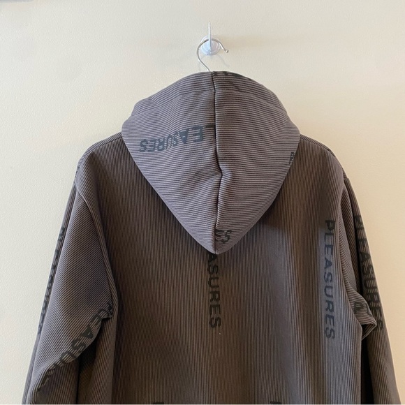 Pleasures Now Gray Black Spellout Pullover Hoodie Sweatshirt Size Small - Picture 5 of 9